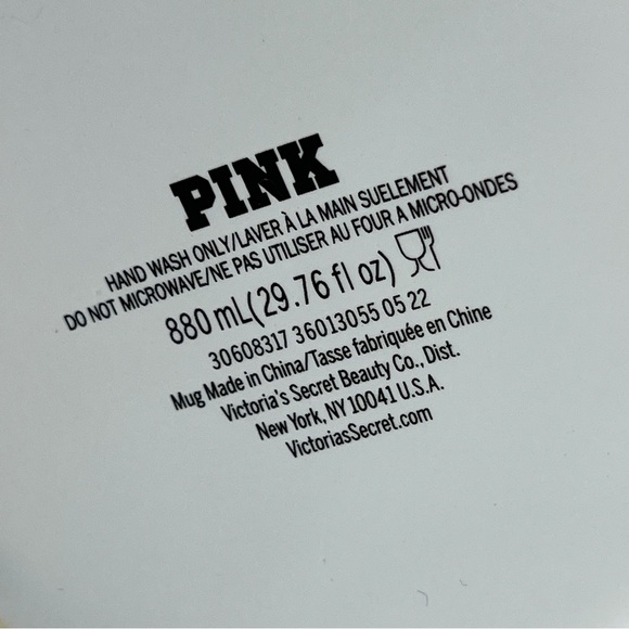 BIG PINK Coffee Mug 29.76 oz. "STAY COZY" Victoria's Secret Pink Red White - Picture 12 of 13
